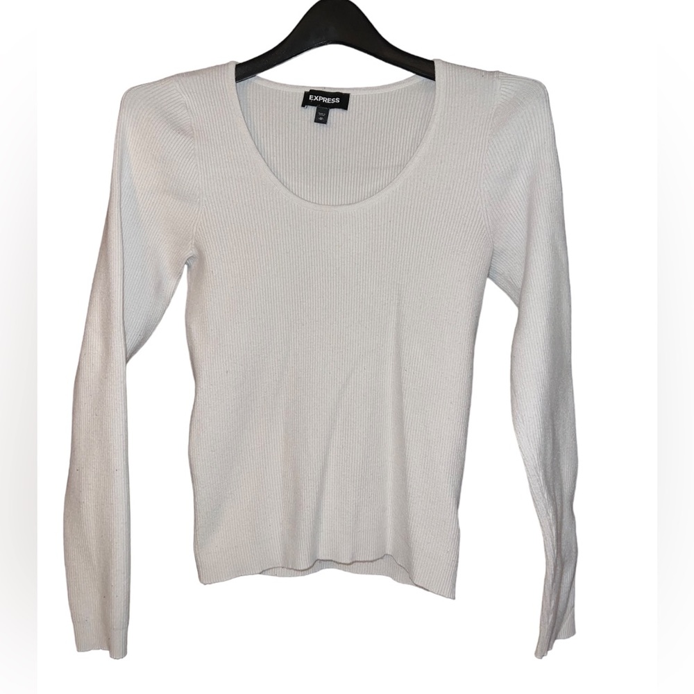 Express White Long Sleeve Sweater Women’s Medium